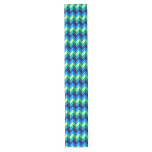 Blue Green Ombre Chevrons Large Table Runner Großer Tischläufer