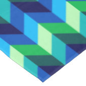 Blue Green Ombre Chevrons Large Tablecloth Tischdecke (Schrägansicht)