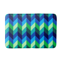 Blue Green Ombre Chevrons Medium Bath Mat Badematte