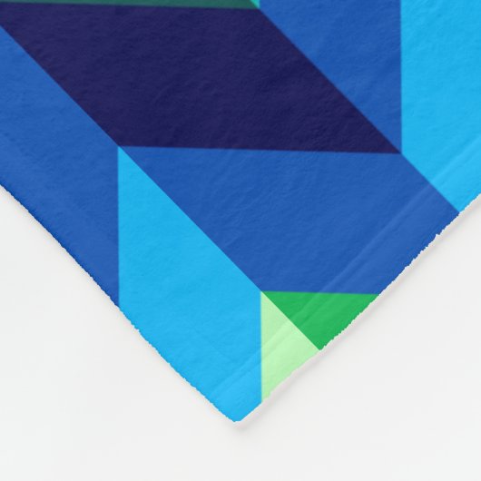 Blue Green Ombre Chevrons Medium Fleece Blanket (Ecke)