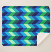 Blue Green Ombre Chevrons Medium Sherpa Blanket Sherpadecke (Vorderseite (Horizontal))