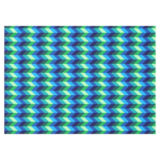Blue Green Ombre Chevrons Medium Tablecloth Tischdecke (Vorderseite (Horizontal))