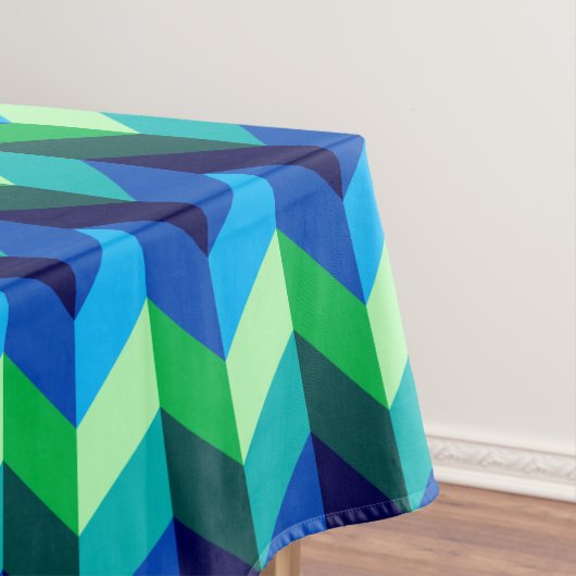 Blue Green Ombre Chevrons Medium Tablecloth Tischdecke (Beispiel)