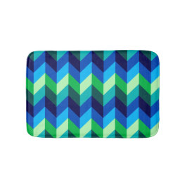 Blue Green Ombre Chevrons Small Bath Mat Badematte
