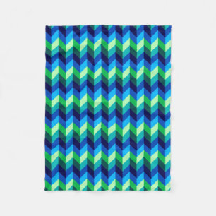 Blue Green Ombre Chevrons Small Fleece Blanket
