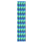 Blue Green Ombre Chevrons Small Table Runner Kurzer Tischläufer (Vorderseite)