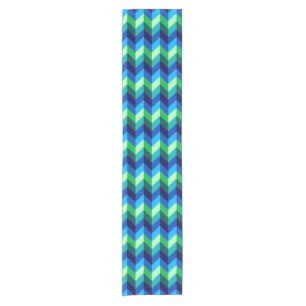 Blue Green Ombre Chevrons Small Table Runner Kurzer Tischläufer