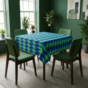 Blue Green Ombre Chevrons Small Tablecloth Tischdecke