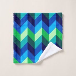 Blue Green Ombre Chevrons Washtuth Waschlappen