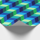 Blue Green Ombre Chevrons Wrapping Paper Geschenkpapier (Ecke)