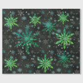 Blue Green Ombre Christmas Wrapping Paper Geschenkpapier (Flach)