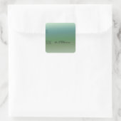 Blue Green Ombre Gift Tag Quadratischer Aufkleber (Tasche)