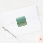 Blue Green Ombre Gift Tag Quadratischer Aufkleber (Umschlag)