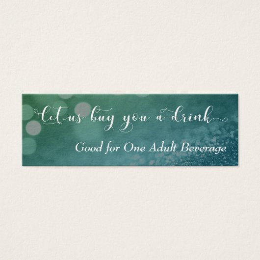 Blue Green Ombre Glitzer Bokeh Mini Drink Ticket (Vorderseite)