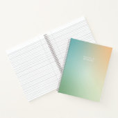 Blue Green Ombre Gradient Abstrakt Name Notizblock (Innenseite)