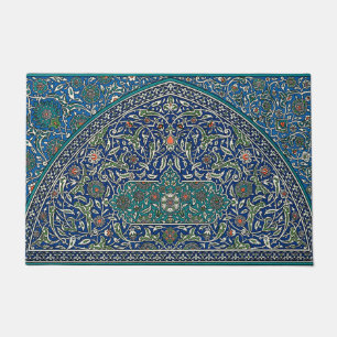 Blue Green Orange Aquamarines Verziertes arabische Fußmatte