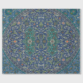 Blue Green Orange Aquamarines Verziertes arabische Geschenkpapier (Flach)