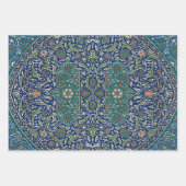 Blue Green Orange Aquamarines Verziertes arabische Geschenkpapier Set (Vorderseite 3)