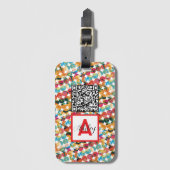 Blue Green Orange Grunge Circle Abstract Modern Gepäckanhänger (Vorderseite Vertikal)