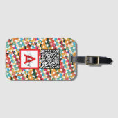 Blue Green Orange Grunge Circle Abstract Modern Gepäckanhänger (Vorderseite (Horizontal))