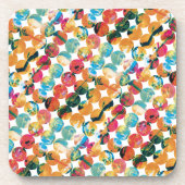 Blue Green Orange Grunge Circle Abstract Modern Getränkeuntersetzer (Vorderseite)