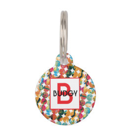 Blue Green Orange Grunge Circle Abstract Modern Haustiermarke