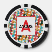 Blue Green Orange Grunge Circle Abstract Modern Pokerchips (Vorderseite)