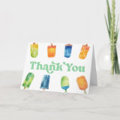 Blue Green Orange Retro Popsiday Party Dankeskarte (Vorderseite)