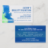 Blue & Green Painter Business Card Visitenkarte (Vorne/Hinten)
