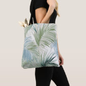 Blue Green Palm Blätter Tasche (Von Nahem)