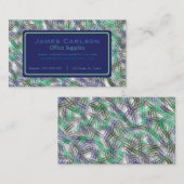 Blue Green Paperclips Custom Visitenkarte (Vorne/Hinten)