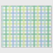Blue Green Pastel Gingham Pattern Geschenkpapier (Flach)