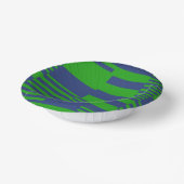 Blue Green Patchwork Stripes Design  Pappteller (Gewinkelt)