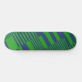 Blue Green Patchwork Stripes Design  Skateboard (Horizontal)