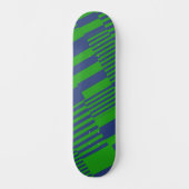 Blue Green Patchwork Stripes Design  Skateboard (Vorderseite)