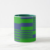 Blue Green Patchwork Stripes Design  Tasse (Zentrum)