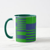 Blue Green Patchwork Stripes Design  Tasse (Links)
