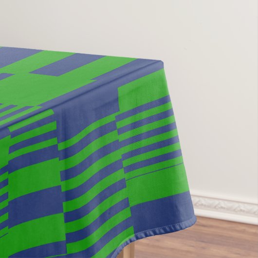 Blue Green Patchwork Stripes Design  Tischdecke (Beispiel)