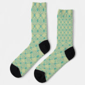 Blue Green Pattern Crew Socks Socken (Linkes Detail)