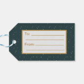 Blue Green Peace, Joy, Liebe Gold Weihnachtskranz Geschenkanhänger (Rückseite Horizontal)