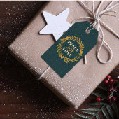 Blue Green Peace, Joy, Liebe Gold Weihnachtskranz Geschenkanhänger