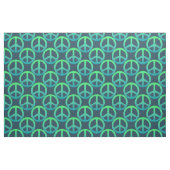 Blue Green Peace Sign Stoff (Fat Quarter (45,7 x 55,9 cm))
