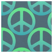 Blue Green Peace Sign Stoff (Nahaufnahme)