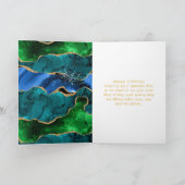 Blue Green Peacock Agate Sweet 16 Happy Birthday Karte (Innenseite)