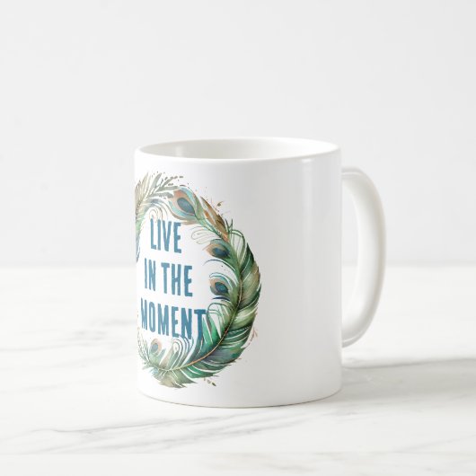 Blue Green Peacock Feathers Kaffeetasse (VorderseiteRechts)