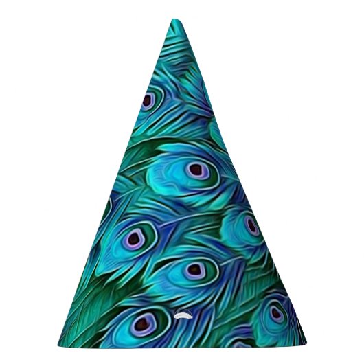 Blue Green Peacock Party Partyhütchen (Rechts)