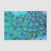 Blue Green Peacock Tissue Paper Seidenpapier (Vorderseite)