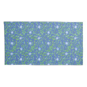 Blue Green Periwinkle Floral Pattern auf Royal Blu Kissenbezug (Rückseite-Rechts)