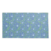 Blue Green Periwinkle Floral Pattern auf Royal Blu Kissenbezug (Rückseite-Links)