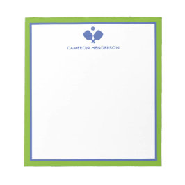 Blue Green Personalisiert Name Fun Pickleball Notizblock